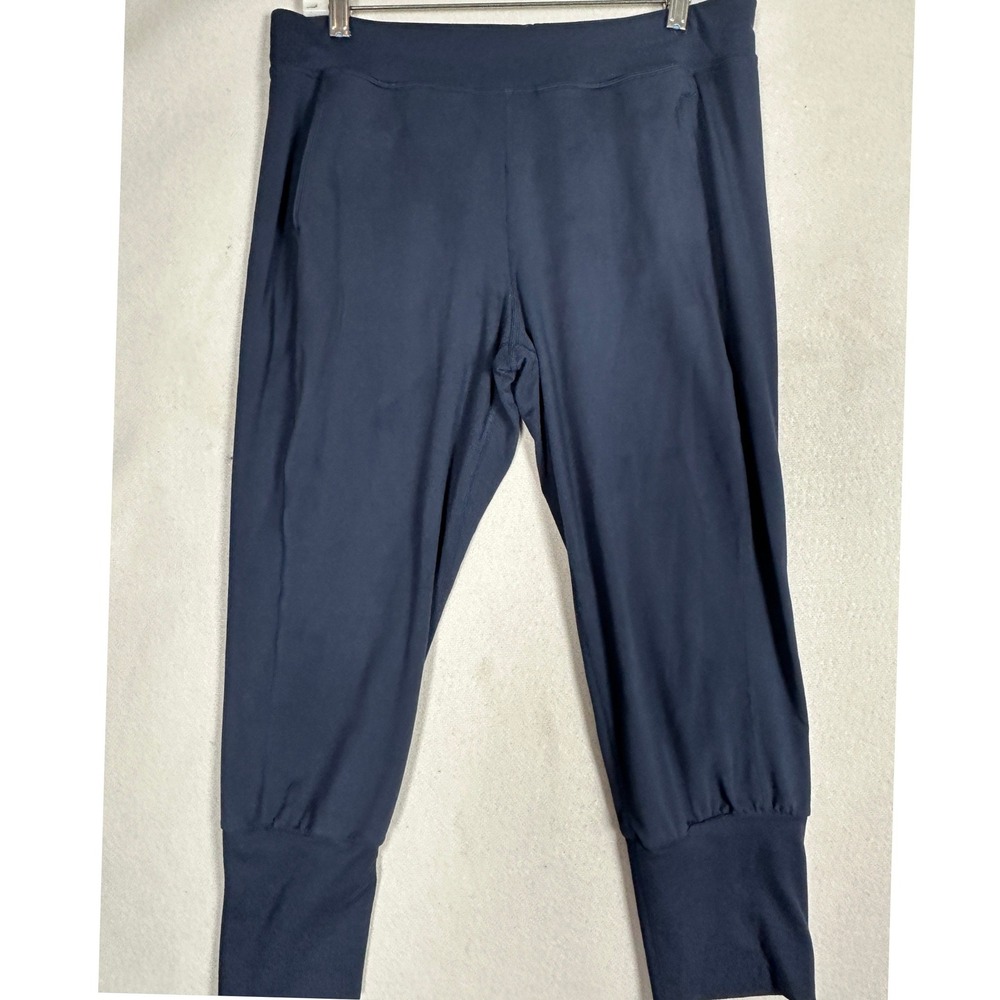 Sweaty Betty Yoga Pants Womens Medium Garudasana Navy Blue Cropped Stretch EUC